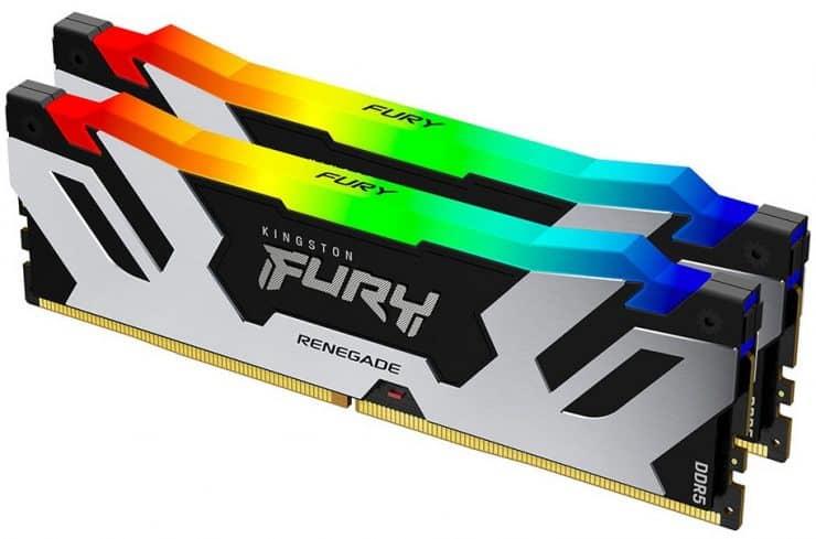 KF564C32RSAK2-32 Kingston FURY Renegade RGB 16GB Kit (2 X 8GB) DDR5-6400MHz ODECC CL32 (32-39-39) 262-Pin DIMM 1.4V Memory Module