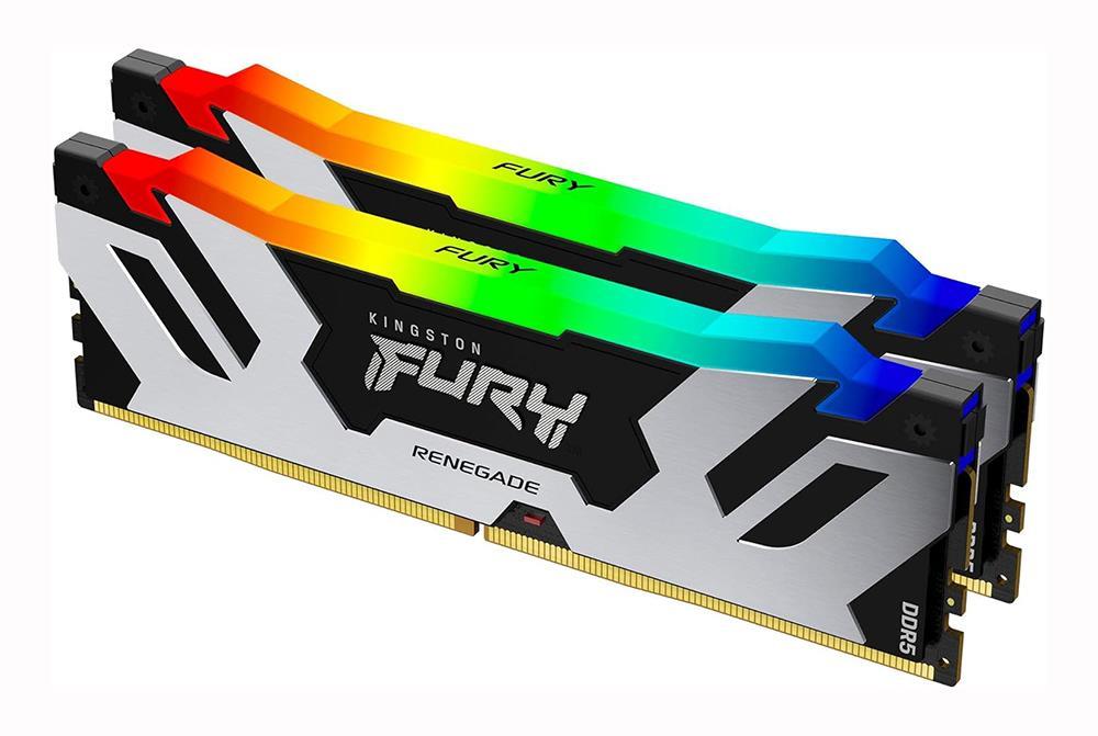 KF564C32RSK2-64 Kingston FURY RENEGADE Silver XMP 64GB (2x 32GB) PC5-51200 DDR5-6400Mhz Unbuffered CL32 DIMM 288-pin 1.40V Memory Module