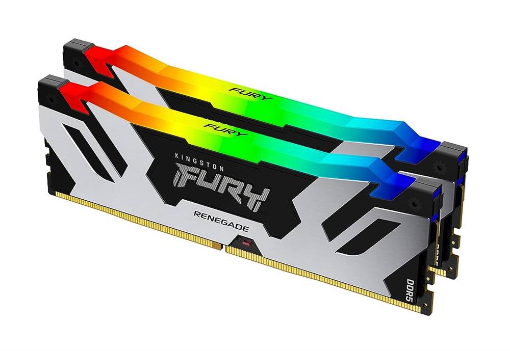 KF564C32RWAK2-32 Kingston FURY Renegade White 32GB Kit (2 X 16GB) PC5-51200 DDR5-6400MHz Non-ECC CL32 288-Pin DIMM 1.4V Single Rank Memory Module