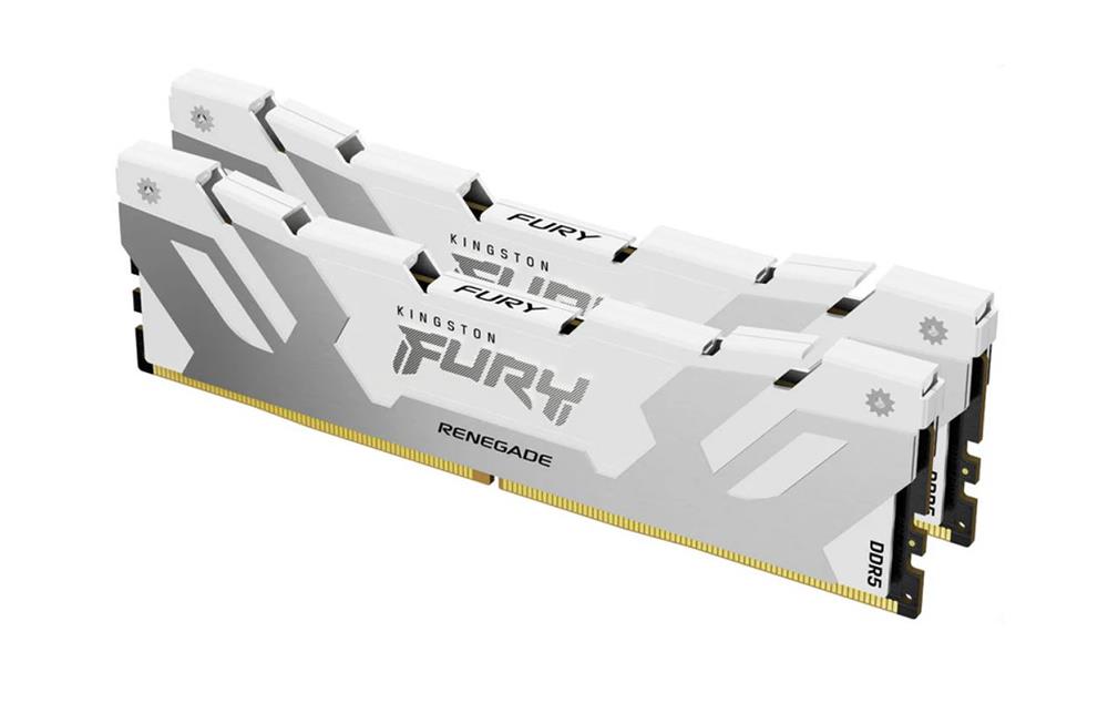 KF564C32RWK2-32 Kingston Fury Renegade White 32GB Kit (2 X 16GB) PC5-51200 DDR5-6400MHz Non-ECC Unbuffered CL32 288-Pin DIMM 1.4V Single Rank Memory
