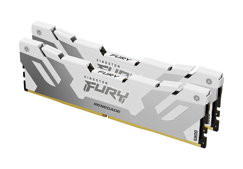 KF568C36RWAK2-32 Kingston FURY Renegade Silver White 32GB Kit (2 X 16G) PC5-54400 DDR5-6800MHz Non-ECC Unbuffered CL36 288-Pin DIMM 1.4V Single Rank Memory Module