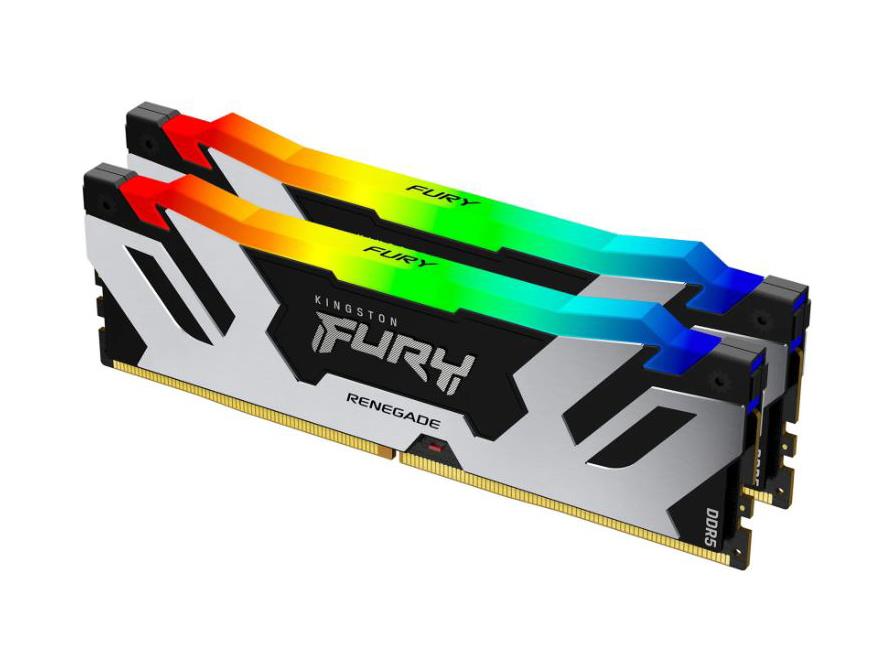 KF572C38RSAK2-32 Kingston FURY Renegade RGB 32GB Kit (2 X 16GB) PC5-57600 DDR5-7200MHz non-ECC Unbuffered CL38 288-Pin DIMM 1.45V Memory