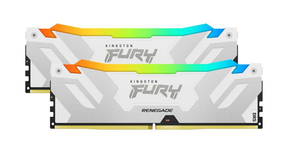 KF572C38RWAK2-32 Kingston FURY Renegade White 32GB Kit (2 X 16GB) PC5-57600 DDR5-7200MHz CL38 288-Pin DIMM 1.45V Single Rank Memory