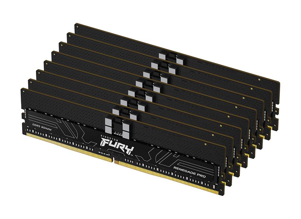KF64RK8256 Kingston FURY Renegade Pro 256GB Kit (8 x 32GB) PC5-51200 DDR5-6400MHz ECC Registered CL32 (32-39-39) DIMM 288-Pin Single Rank Memory