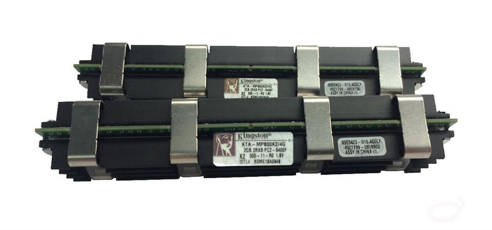 KTA-MP800K2/4G Kingston 4GB Kit (2 X 2GB) PC2-6400 DDR2-800MHz ECC Fully Buffered CL5 240-Pin DIMM Dual Rank Memory for Apple MB193G/A