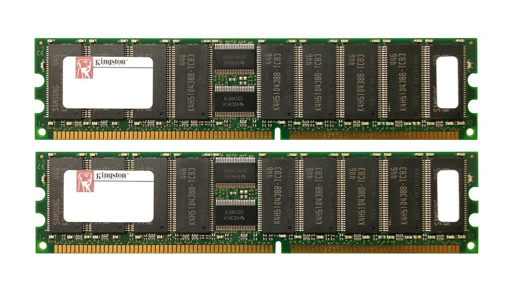 KTC-ML370G3/2G(1OF2PCKIT) Kingston 2GB Kit (2 X 1GB) PC2100 DDR-266MHz Registered ECC CL2.5 184-Pin DIMM 2.5V Memory