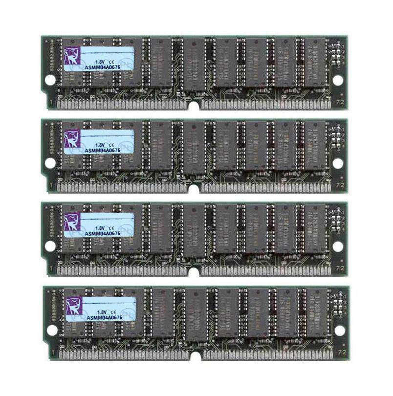 KTC586M/128(1OF4PCKIT) Kingston 128MB Kit (4X32MB) FastPage Parity 72-Pin 32MB 8x36-70 SIMM Memory 