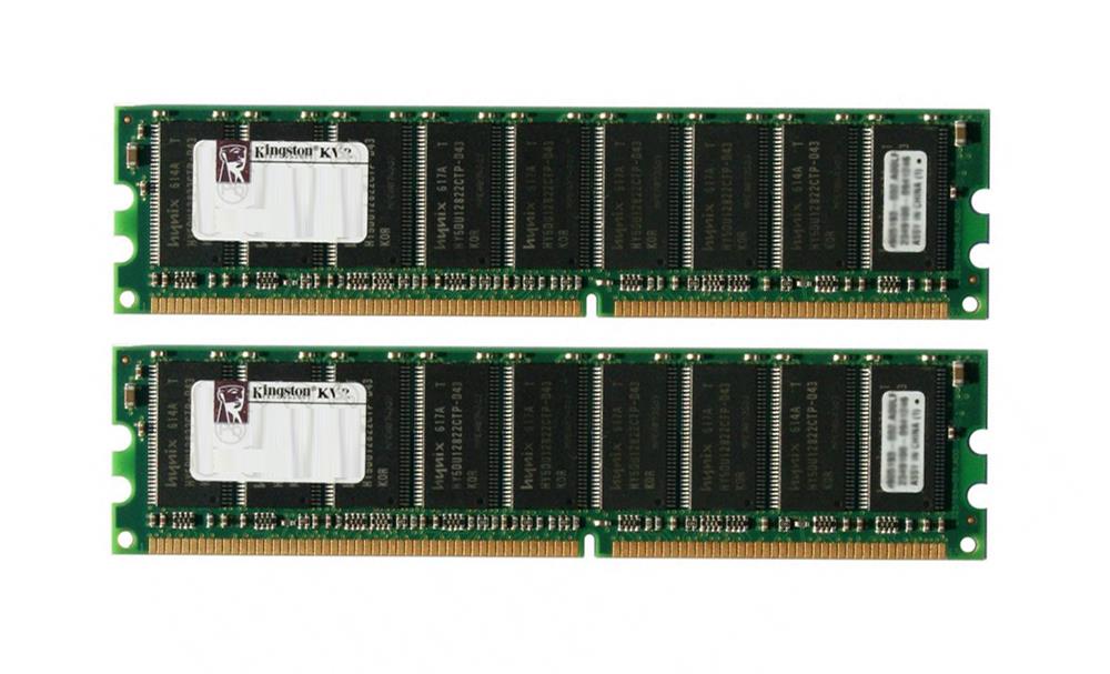 KTH-DL145/2G(1OF2PCKIT) Kingston 2GB Kit (2 X 1GB) PC2700 DDR-333MHz Registered ECC CL2.5 184-Pin DIMM 2.5V Memory