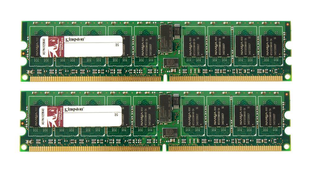 KTH-MLG4SR/4G(1OF2PCKIT) Kingston 4GB Kit (2 X 2GB) PC2-3200 DDR2-400MHz ECC Registered CL3 240-Pin DIMM Memory for HP/Compaq