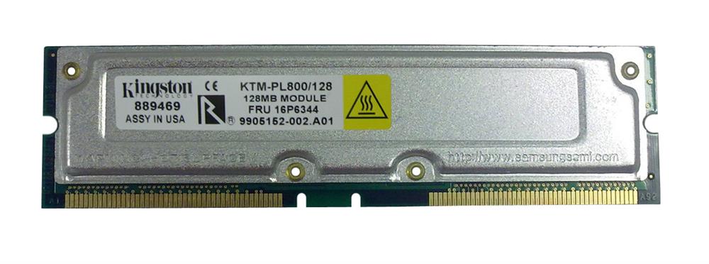 KTM-PL800/128 Kingston 128MBPC800 800MHz Non-ECC 2.5V 184-Pin RDRAM RIMM Memory Module For IBM 20L0271, 20L0281, FRU 16P6344