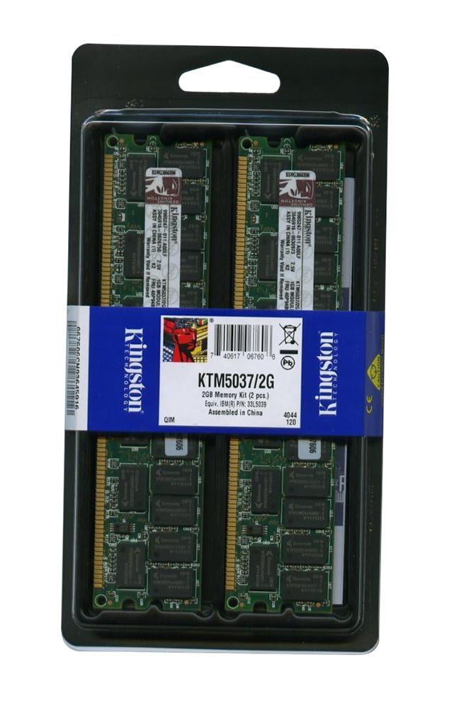 KTM5037/4G(1OF2PCKIT) Kingston 4GB Kit (2 X 2GB) PC2100 DDR-266MHz Registered ECC CL2.5 184-Pin DIMM 2.5V Memory Module