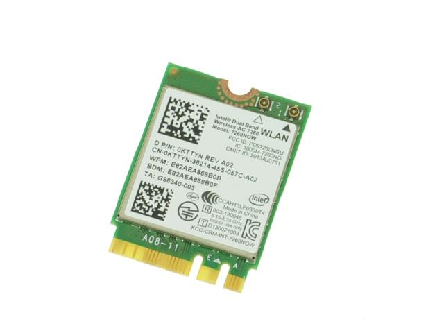 KTTYN Dell WiFi Card Wireless-N 7260 Mini PCI-E 802.11ac/a/b/g/n Bluetooth 4.0 Internal Mini Venue 11 Pro