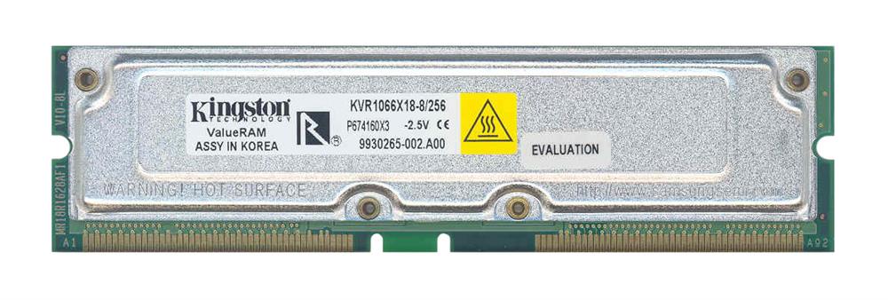 KVR1066X18-8/256 Kingston 256MB RDRAM 1066MHz ECC RIMM