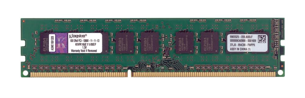 KVR16E11/8EF Kingston 8GB PC3-12800 DDR3-1600MHz ECC Unbuffered CL11 240-Pin DIMM Memory Module w/TS (Elpida F)