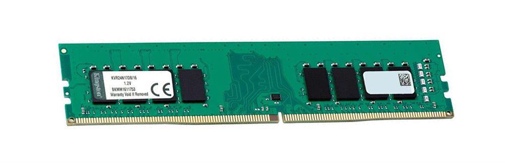 KVR24N17D8/16BK Kingston 16GB PC4-19200 DDR4-2400MHz non-ECC Unbuffered CL17 288-Pin DIMM 1.2V Dual Rank Memory ModuleKVR24N17D8/16BK