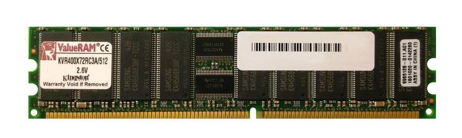 KVR400X72RC3A/512 Kingston 512MB PC3200 DDR-400MHz Registered ECC CL3 184-Pin DIMM 2.5V Memory Module