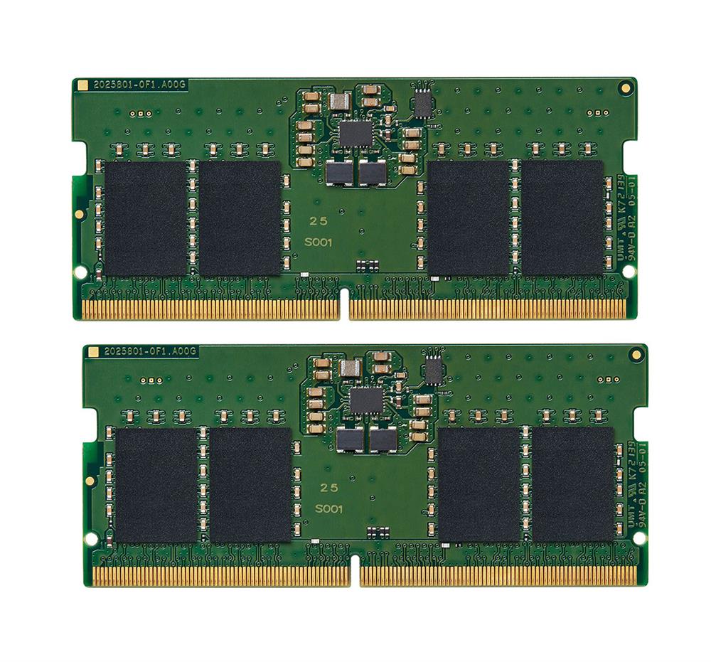 KVR48S40BS6K2-16 Kingston 16GB Kit (2 X 8GB) PC5-38400 DDR5-4800MHz non-ECC Unbuffered CL40 262-Pin SoDIMM 1.1V Single Rank Memory