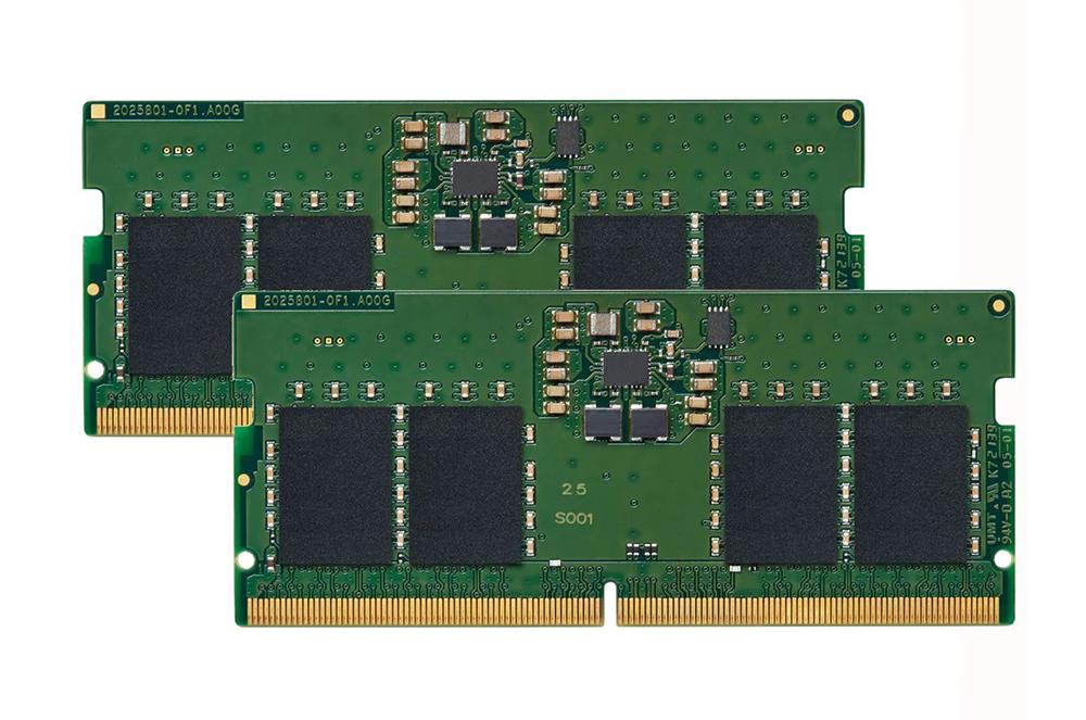 KVR52S42BD8K2-64 Kingston 64GB Kit (2 X 32GB) PC5-41600 DDR5-5200MHz Non-ECC Unbuffered CL42 262-Pin SoDIMM 1.1V Dual Rank Memory Module