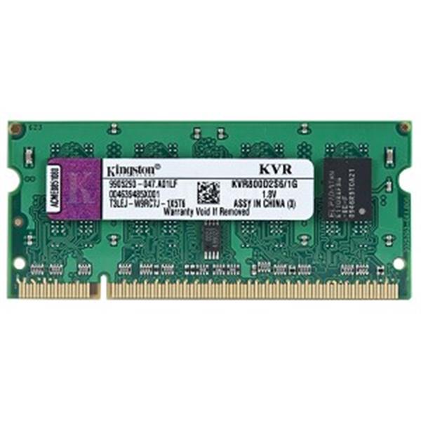 KVR800D2S6/1G Kingston 1GB PC2-6400 DDR2-800MHz non-ECC Unbuffered CL6 200-Pin SoDimm Dual Rank Memory Module