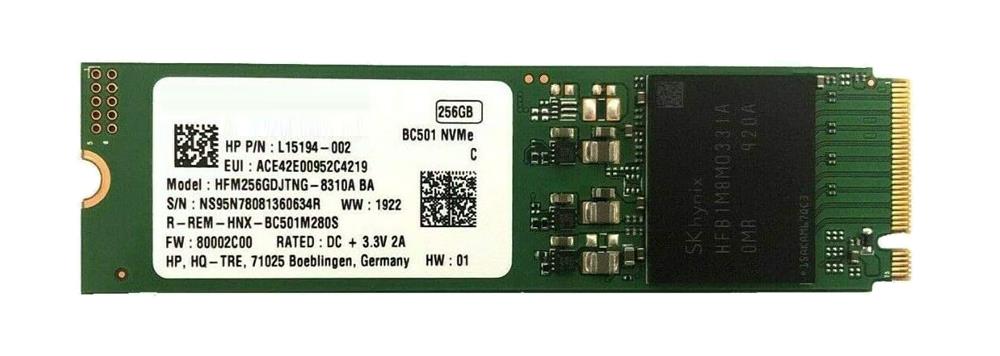 L15194-002 HP 256GB PCI Express 3.0 x2 NVMe M.2 2280 Internal Solid State Drive (SSD)