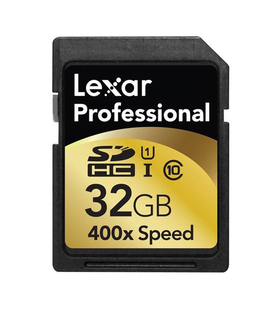 LSD32GCTBNA4002 Lexar 32GB 400x Class 10 SDHC UHS-I Flash Memory Card (2-Pack)