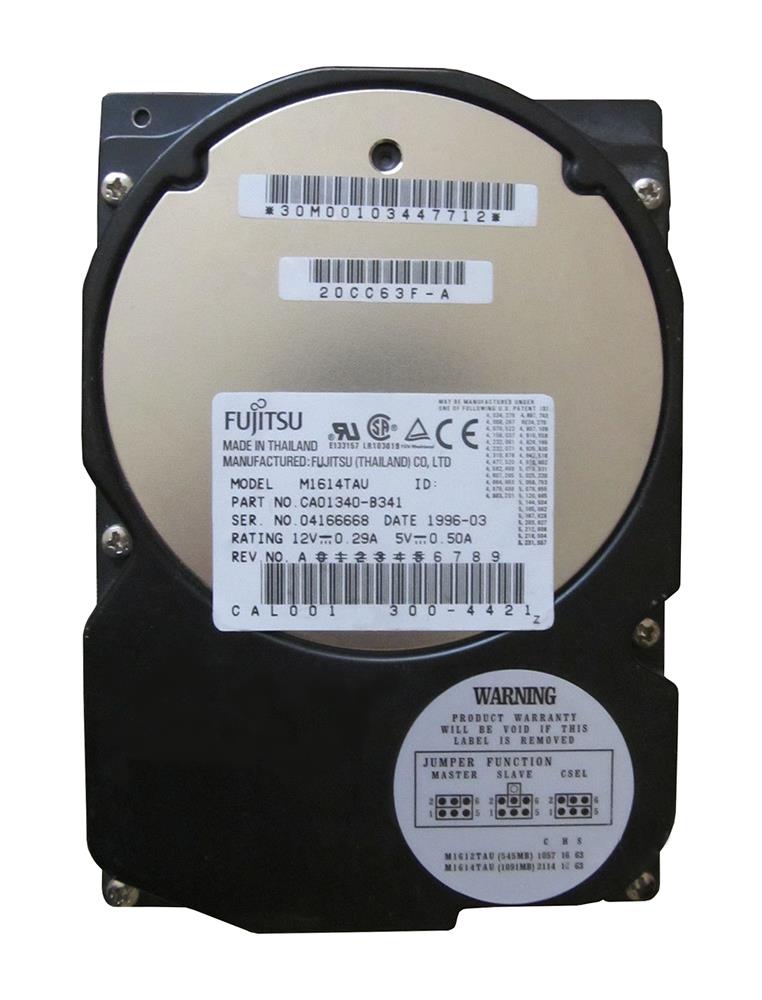 M1614TAU Fujitsu 1.09GB 4500RPM ATA/IDE 64KB Cache 3.5-inch Internal Hard Drive