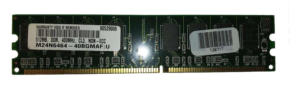 M24N6464-40BGMAF Memory Upgrades 512MB PC3200 DDR-400MHz non-ECC Unbuffered CL2.5 184-Pin DIMM 2.5V Memory Module