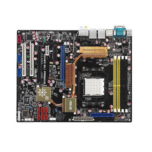 M2N32-SLIPremiumVISTAEdition ASUS Socket AM2+/AM2 AMD Nvidia nForce 590 SLI Chipset AMD Phenom FX/ Phenom/ AMD Athlon 64 X2/ Athlon 64 FX/ Athlon 64/ AMD Sempron Processors Support DDR2 4x DIMM 6x SATA 3.0Gb/s ATX Motherboard (Refurbished)