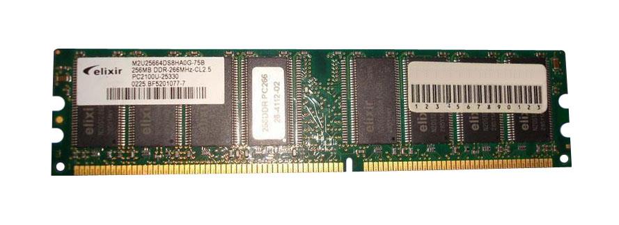 M2U25664DS88AOG-75B Elixir 256MB DDR1 PC2100 Memory