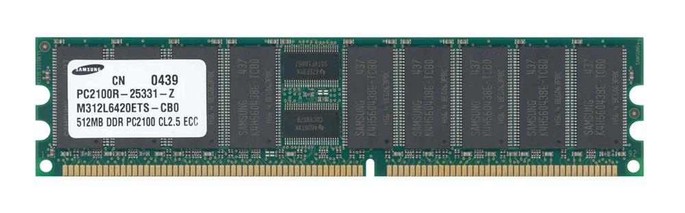 M312L6420ETS-CB0 Samsung 512MB PC2100 DDR-266MHz Registered ECC CL2.5 184-Pin DIMM 2.5V Memory Module
