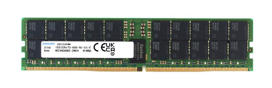 M321RAGA0B20-CWKZH Samsung 128GB PC5-38400 DDR5-4800MHz ECC Registered CL40 288-Pin RDIMM 1.1V Quad Rank Memory Module