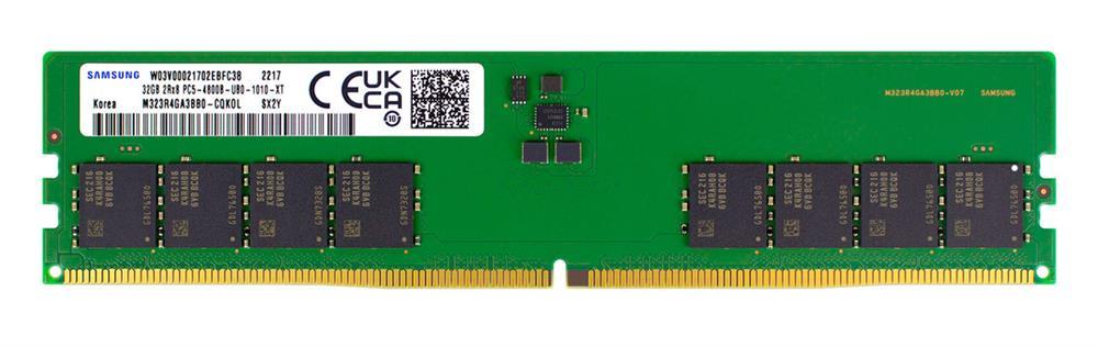 M323R4GA3BB0-CQK0D Samsung 32GB PC5-38400 DDR5-4800MHz Non-ECC Unbuffered 288-pin CL40 UDIMM 1.1V Dual Rank Memory Module