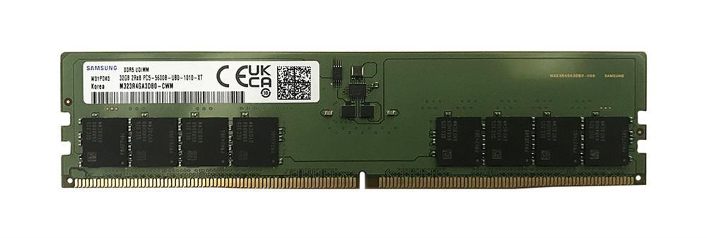 M323R4GA3DB0-CWMOL Samsung 32GB PC5-44800 DDR5-5600MHz Non-ECC Unbuffered CL46 288-Pin UDIMM 1.1V
Dual Rank Memory Module