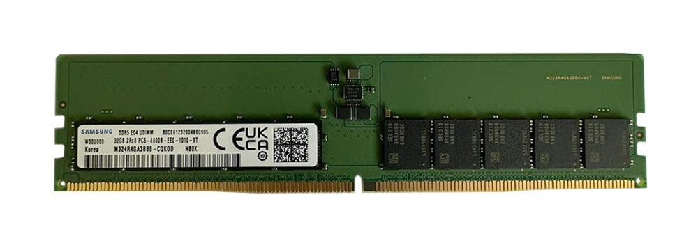 M324R4GA3BB0-CQKOD Samsung 32GB PC5-38400 DDR5-4800MHz ECC Unbuffered CL40 288-Pin UDIMM 1.1V Dual Rank Memory Module