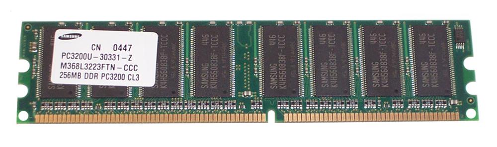 M368L3223FTN-CCC Samsung 256MB PC3200 DDR-400MHz Non-ECC Unbuffered 184-Pin DIMM Memory Module