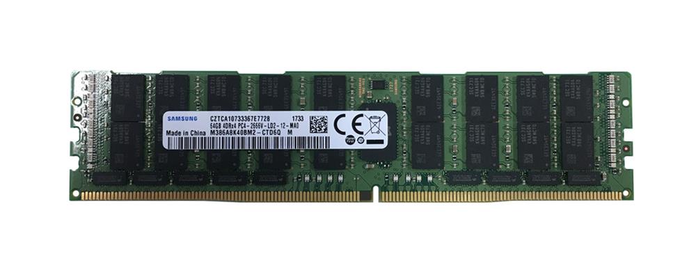 M386A8K40BM2-CTD Samsung 64GB PC4-21300 DDR4-2666MHz Registered ECC CL19 288-Pin Load Reduced DIMM 1.2V Quad Rank Memory Module