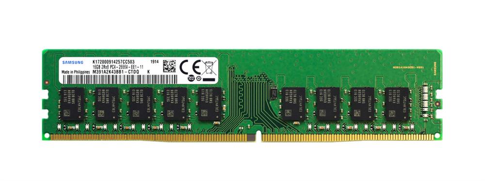 M391A2K43BB1-CTD Samsung 16GB PC4-21300 DDR4-2666MHz ECC Unbuffered CL19 288-Pin DIMM 1.2V Dual Rank Memory Module