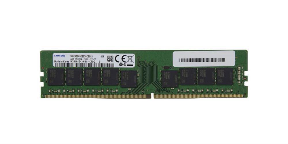 M391A4G43MB1-CTD Samsung 32GB PC4-21300 DDR4-2666MHz ECC Unbuffered CL19 288-Pin DIMM 1.2V Dual Rank Memory Module