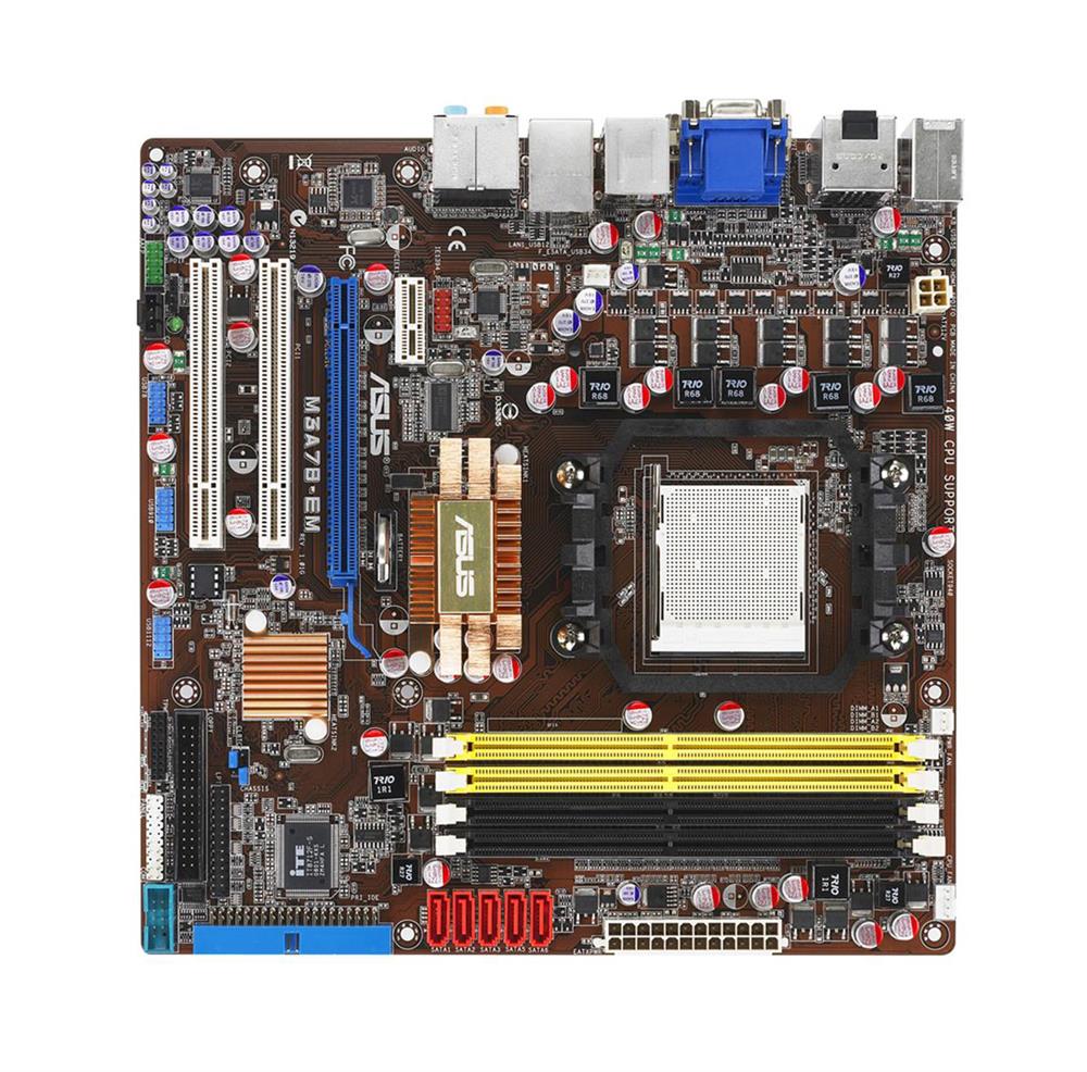 M3A78-EM-N ASUS M3A78-EM Socket AM2+/AM2 AMD 780G + SB700 Chipset AMD Phenom/ AMD Athlon/ AMD Sempron Processors Support DDR2 4x DIMM 5x SATA 3.0Gb/s Micro-ATX Motherboard (Refurbished)