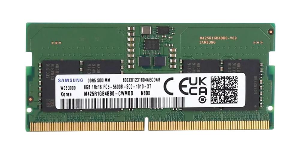 M425R1GB4BB0-CWM0D Samsung 8GB PC5-44800 DDR5-5600MHz Non-ECC Unbuffered CL46 262-Pin SoDIMM 1.1V Single Rank Memory Module