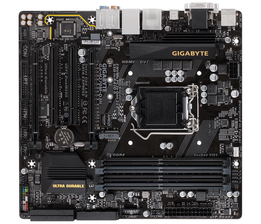 M4L-80119187 Gigabyte Tech GA-H270M-D3H Motherboard