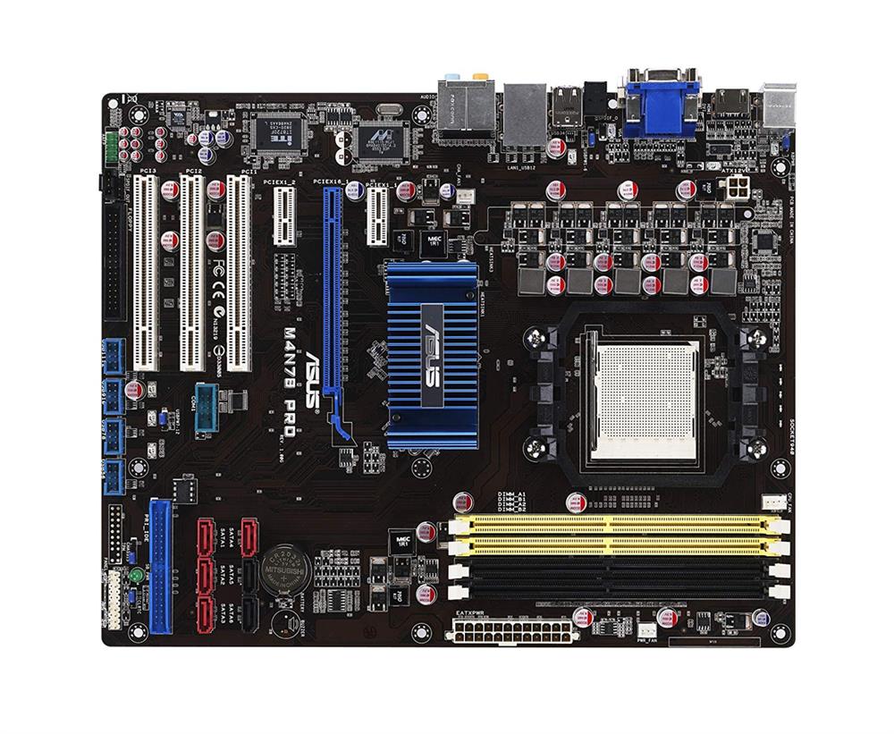 M4N78PRO ASUS Socket AM3/AM2+ Nvidia GeForce 8300 Chipset AMD Phenom II/ Athlon II/ Phenom/ Athlon/ Sempron Processors Support DDR2 4x DIMM 6x SATA 6.0Gb/s ATX Motherboard (Refurbished)
