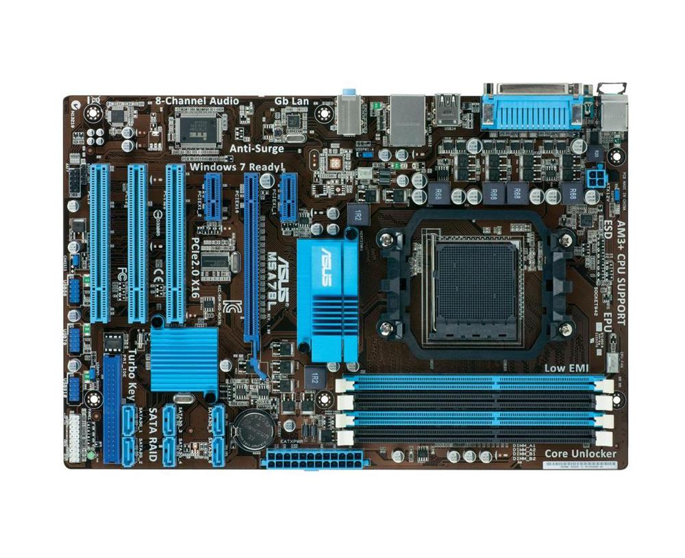 M5A78L ASUS Socket AM3+ AMD 760G/SB710 Chipset AMD FX/ Phenom II/ Athlon II/ Sempron 100 Series Processors Support 4x DIMM 6x SATA 3.0Gb/s ATX Motherboard (Refurbished)