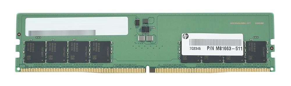 M81663-511 HP 32GB PC5-38400 DDR5-4800MHz non-ECC Unbuffered CL40 288-Pin DIMM 1.1V Dual Rank Memory Module