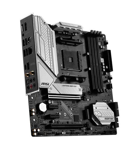 MAG B550M MORTAR MAX WIFI MSI Socket AM4 AMD B550 Chipset AMD Ryzen 5000 Series, 5000 G-Series, 4000G-Series, And 3000 Series Processors Support DDR4 4x DIMM 6x SATA 6.0Gb/s Micro-ATX Motherboard (Refurbished)