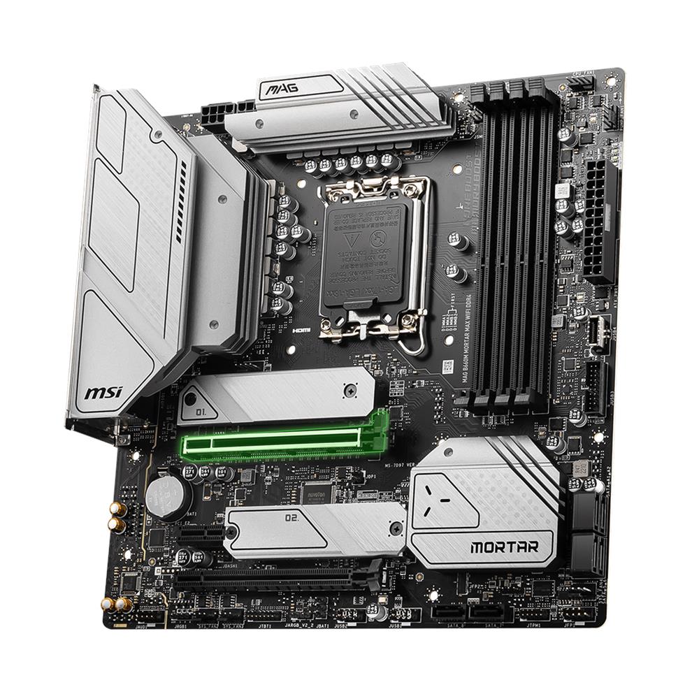 MAG B660M MORTAR MAX WIFI DDR4 MSI Socket LGA 1700 Intel B660 Chipset 14th/13th/12th Generation Intel Pentium Gold/ Celeron Processors Support DDR4 4x DIMM 6x SATA 6.0Gb/s Micro-ATX Motherboard (Refurbished)