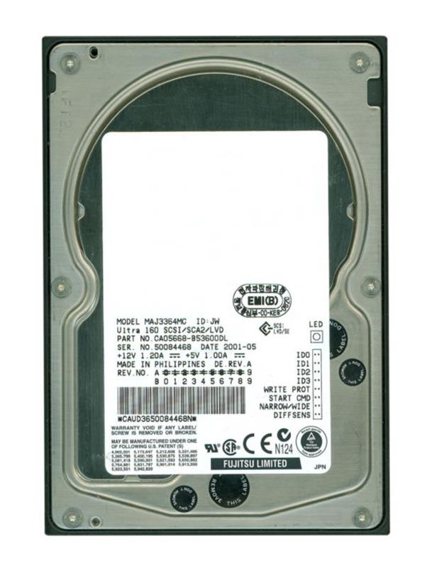 MAJ3364MC Fujitsu Enterprise 36.4GB 10000RPM Ultra-160 SCSI 80-Pin 4MB Cache 3.5-inch Internal Hard Drive