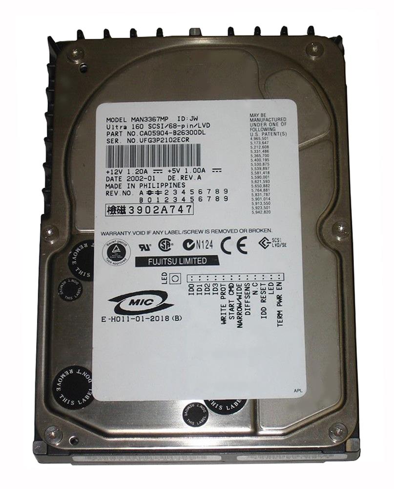 MAN3367MP Fujitsu Enterprise 36GB Ultra-160 SCSI Hard Drive