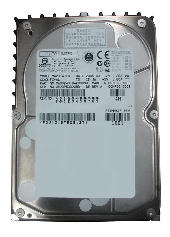 MAP3147FC Fujitsu Enterprise 147GB 10000RPM Fibre Channel 2Gbps 8MB Cache 3.5-inch Internal Hard Drive
