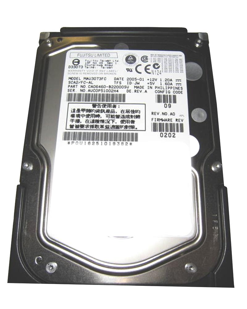 MAU3073FC Fujitsu Enterprise 73.5GB 10000RPM Fibre Channel 2Gbps 8MB Cache 3.5-inch Internal Hard Drive